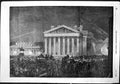 Old Antique Print Paece Illuminations Royal Exchange Crowds People 1856 19th
