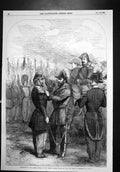 Antique Old Print Distribution Queens Madals French Crimean Troops Duke 1856