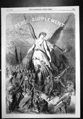 Original Old Antique Print Peace Supplement Siers Returned Angel Figure 1856