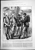 Original Old Antique Print War Egypt English American Marines Alexandria 1882