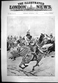 Original Old Antique Print Charge Light Dragoons Corunna R Caton Woodville 1895