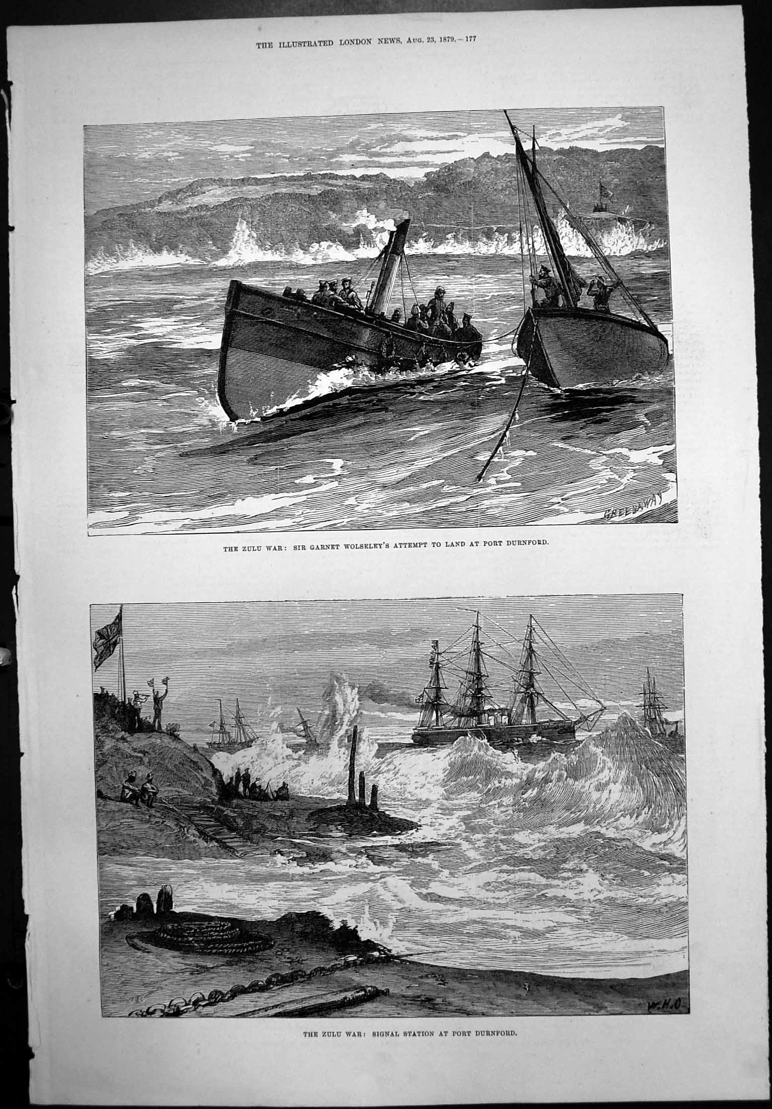 Antique Print Signalstation Port Durnford Garnet Wolseley Attempt Land1879 19th