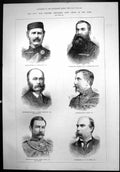 Antique Old Print Zulu War Officers Decorated E Newdigate E Strickland 1879