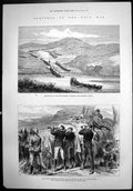 Antique Old Print 99Th Regiment Amatikulu River Return Zulu Ambassadors 1879