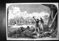 Original Old Antique Print Indian War Blowing In Cashmere Gate Delhi 1858 19th