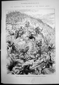 Old Antique Print Transvaal War Last Our Men Retreated Majura Hill 1881 19th