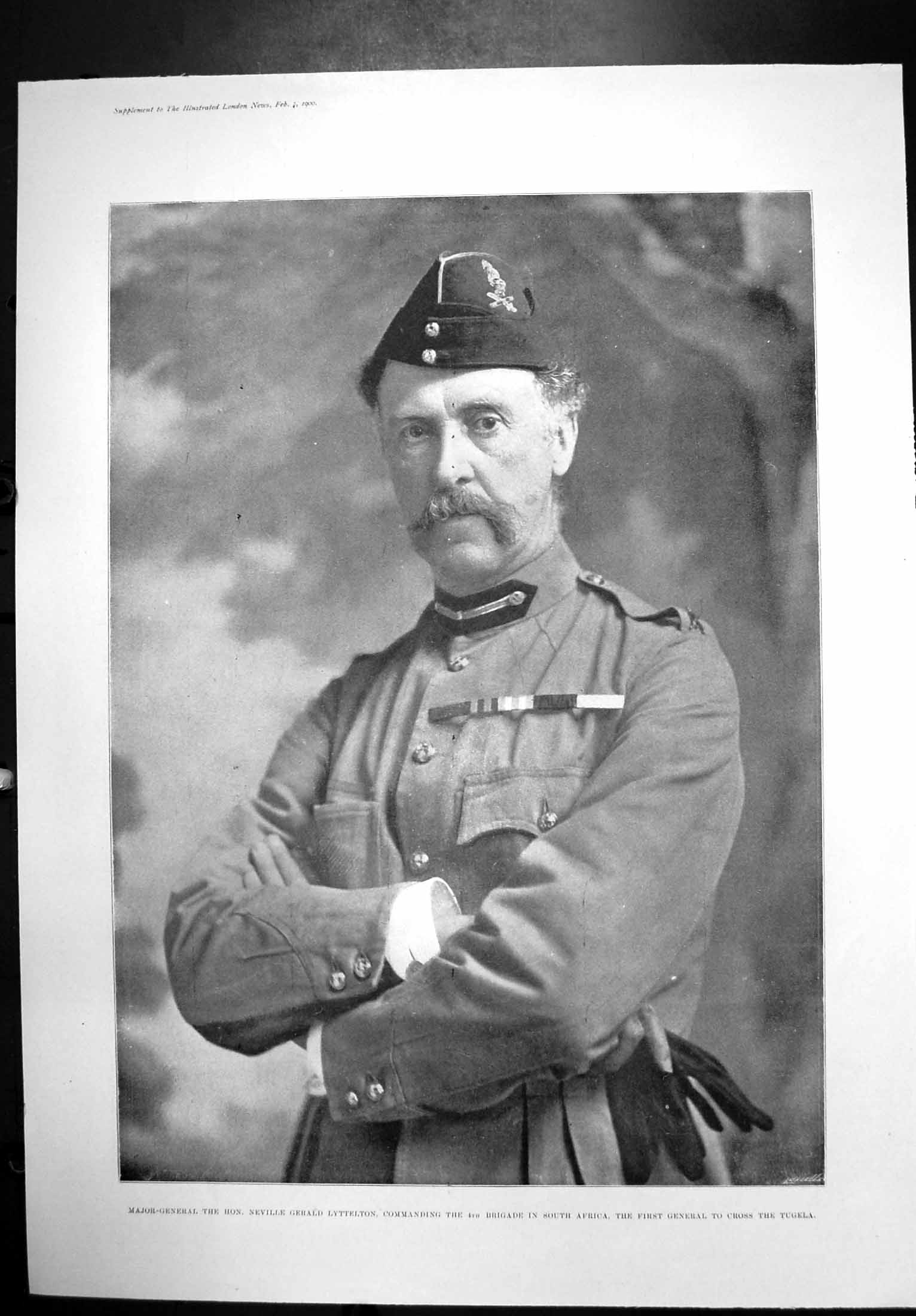 Antique Print Maj Gen Neville Gerald Lyttelton Commanding 4Th Brigade 1900