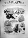 Antique Old Print Sailing Match New Thames Yacht Club Yarana Petronilla 1888