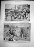 Old Antique Print Blockhouse Transvaal Railway Boers Captured Mounts 1901 20th