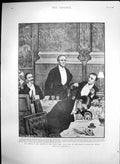 Old Print Dinner Mr Asquith Hotel Cecil Guest Evening Making Speech 1901 20th