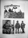 Old Antique Print Life Ireland County Galway Country Police Barracks1888 19th