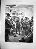 Antique Old Print Life Ireland Politics Noise Sketch At Cottage Meeting 1888