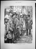 Antique Old Print Recruiting Sandwich Men Accepted Life Paul Renouard 1894 19th