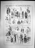 Antique Old Print London Theatres Winters Tale Majestys Morals Marcus 1906 20th