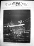 Original Old Antique Print America Cup Defender Launch Constitution 1901 20th