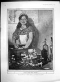 Original Old Antique Print All In Days Work Lr Garrido Maid Washing Dishes 1906