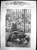 Old Boxing Day Zoo Cut From Joint Tiger Eating Children Look On 1894 Victorian