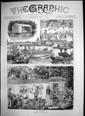 Antique Old Print Henley Regatta Houseboat Music Water Making For Course 1887