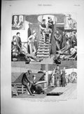 Old Antique Print Journey Overland Route Through Desert Lottery Bull 1882 19th