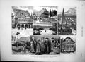 Antique Old Print Black Forest Cathedral Freiburg Falls Rhine Neuhasen 1882