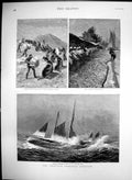 Old Print American Fisheries Shadfishing Potomac Seals Behring Strait1890 19th