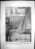 Antique Old Print America Cup Contests Last Race Shamrock 111 Reliance 1903
