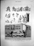 Antique Old Print University Life Oxford Schools Scholars Masters Desks 1882