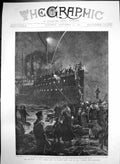 Antique Print Stranding Monas Isle Scarlet Isle Man Landing Passengers 1892