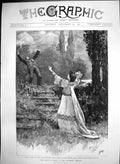 Antique Old Print Queen Manoa Haymarket Armand Savarro Drowning Himself 1892