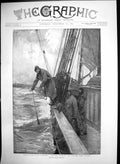 Old Antique Print Untrustworthy Charts Never Forget Heave Lead Boat 1892 19th