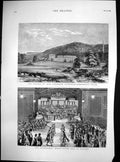 Antique Old Print Black Watch Ball Glasgow Funeral Frederick Cavendish 1882