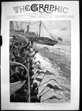 Antique Old Print Return General Booth From India Greeting Southampton 1892