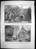Antique Old Print Proposed Restoration St Nicholas Castro Carisbrooke 1905 20th