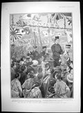 Old Antique Print Return Nations Idol Admiral Togos Wecome In Tokio 1905 20th