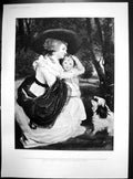 Original Old Antique Print Lavinia Countess Spencer Son Viscount Althorp C 1893