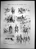 Old Print Bridge Terms In Hunting Field Ralph Cleaver Horses Riders 1908 20th