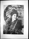 Original Old Antique Print Laughter St George Hare R I Lady With Parasol 1895