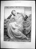 Antique Print Open Book Painting Albert Moore South Kensington Museum 1895 19th