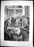 Old Antique Print Ceremony Immersion Holy Well Lourdes Henri Lanos 1895 19th