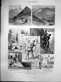 Antique Old Print Discoveries GTransvaal Digger Life Drilling Dynamite 1887