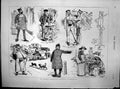 Old Antique Print Character Sketches Berlin Policeman Street Vendors 1882 19th