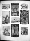 Antique Print Paris Illustrated Russian Church Palais Hotel Opera House1878