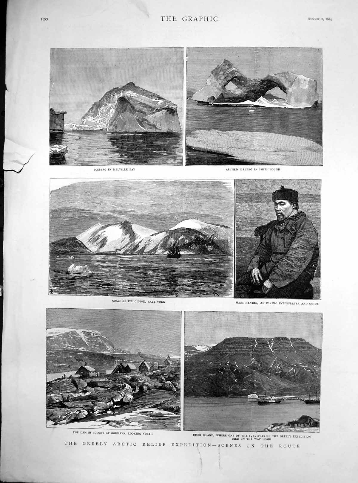 Old Greely Arctic Relief Expedition Iceberg Melville Bay Disco Island