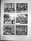 Antique Old Print American Watering Place Saratoga Springs Congress Park 1878