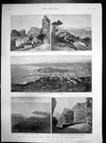 Old Antique Print Views Nice Monaco Valley Var Daluis Gorges Gilette 1894 19th