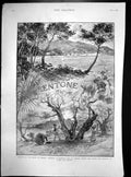 Antique Old Print Prince Princess Wales Mentone Cap Martin South France 1892