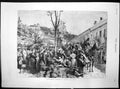 Original Old Antique Print Christmas Abroad Street Scene Nice 1881 Victorian