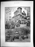 Antique Print Winter In Sunny South Nice Cathedral Pier Pavilion Night 1894