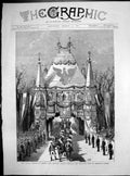 Old Antique Print Royal Wedding Berlin Bellevue Avenue Medieval Gate 1881 19th