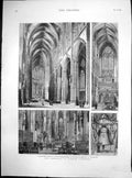 Old Antique Print Completion Cologne Cathedral Nrth Transept Organ 1880 19th